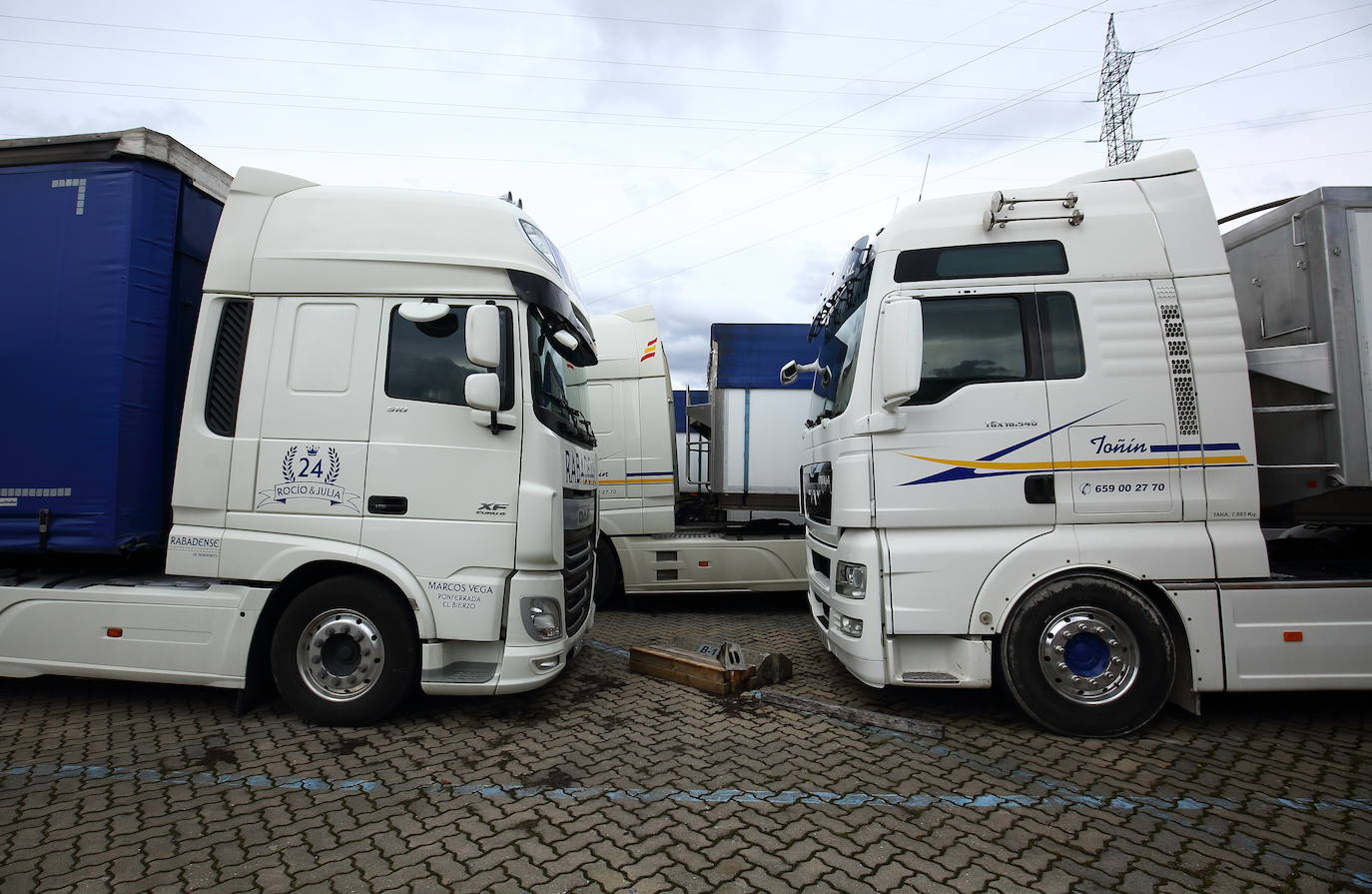 Huelga de camioneros en el Bierzo