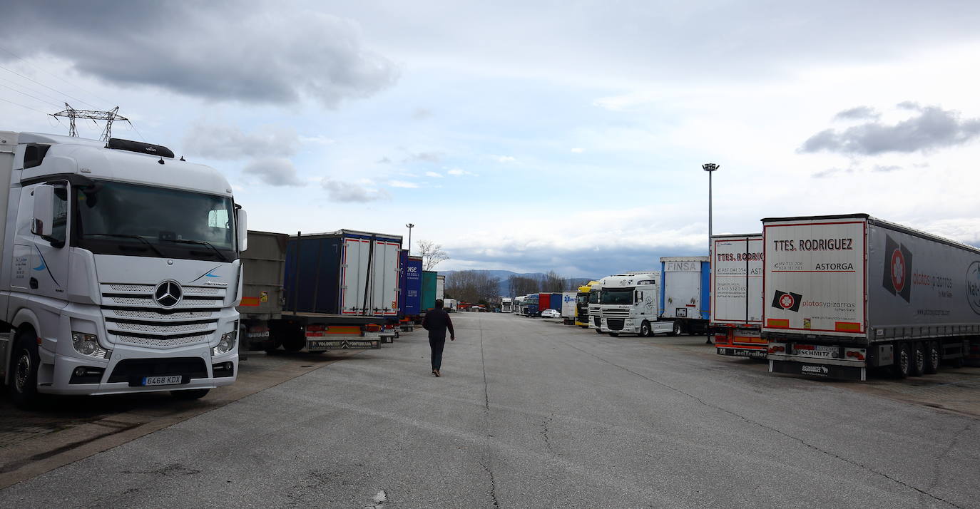 Huelga de camioneros en el Bierzo