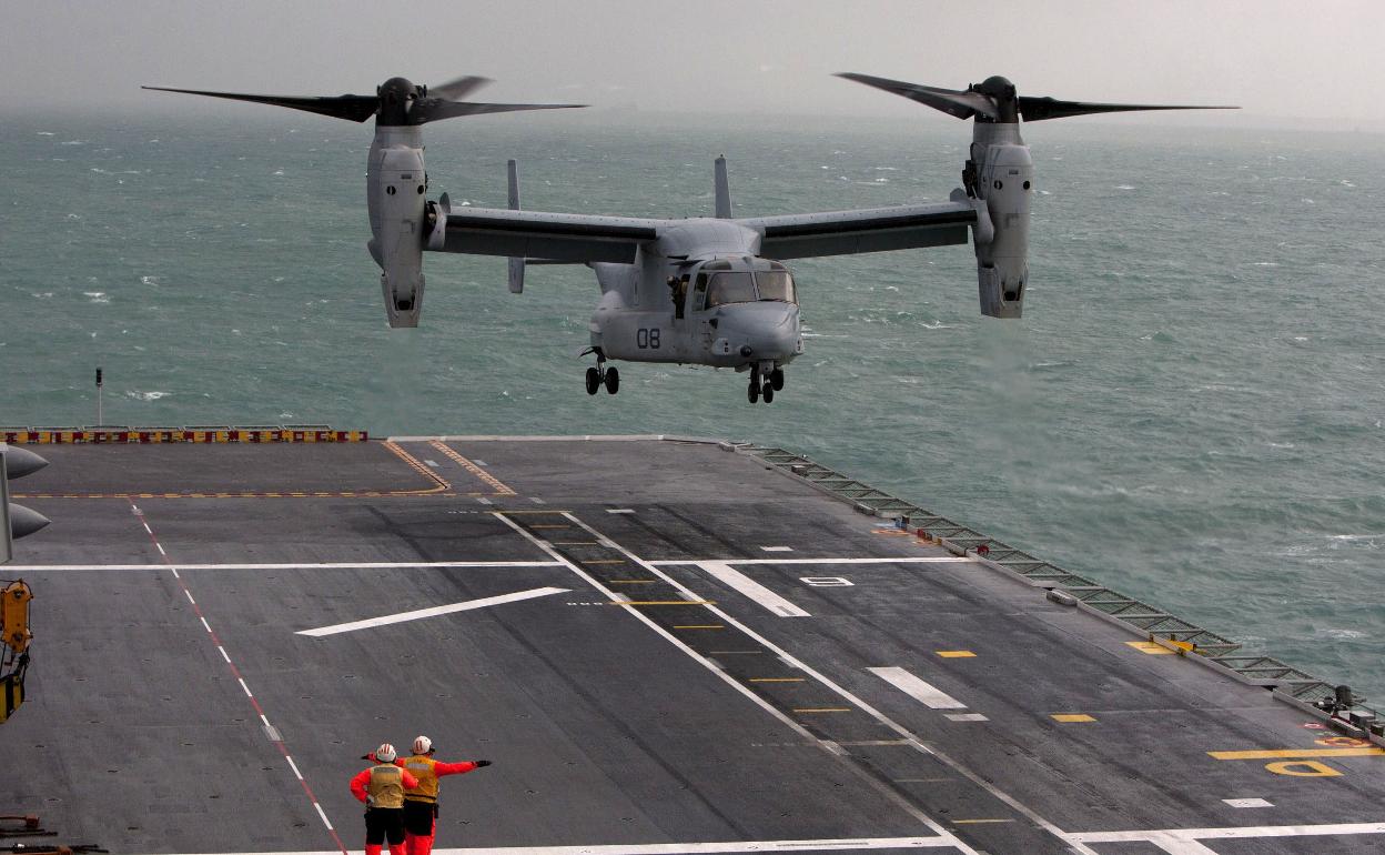 Un MV-22B Osprey igual al que se ha estrellado en Noruega.