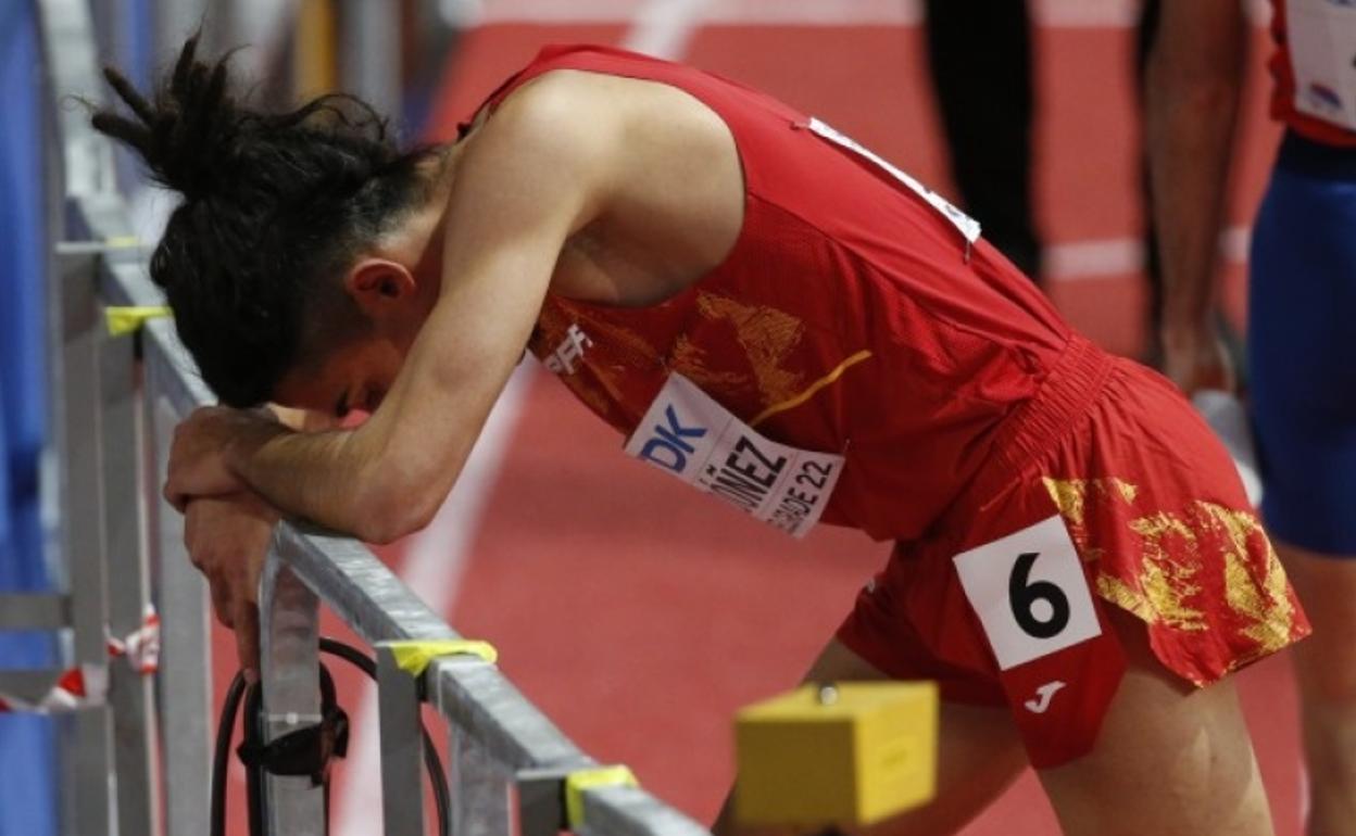 Saúl Ordóñez, tras la disputa de su semifinal del 1.500 metros.