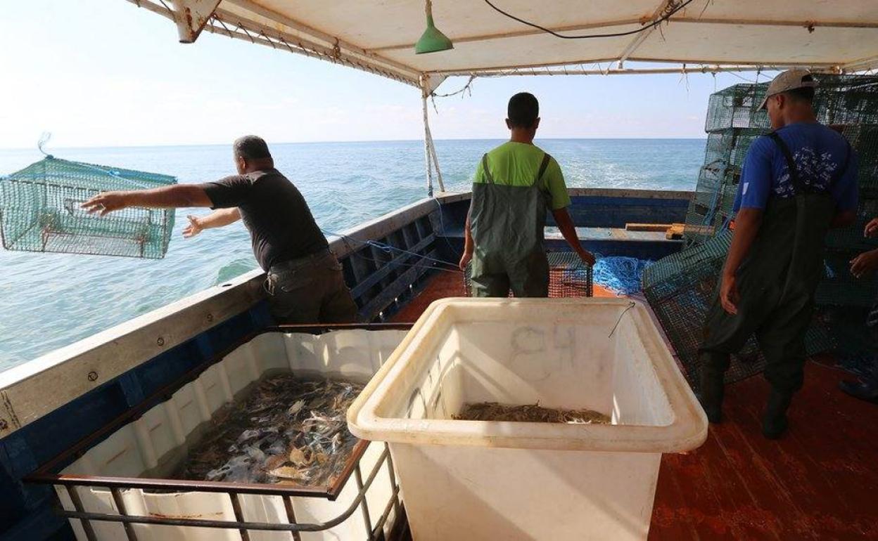 Unos pescadores lanzando las artes en una imagen de archivo.