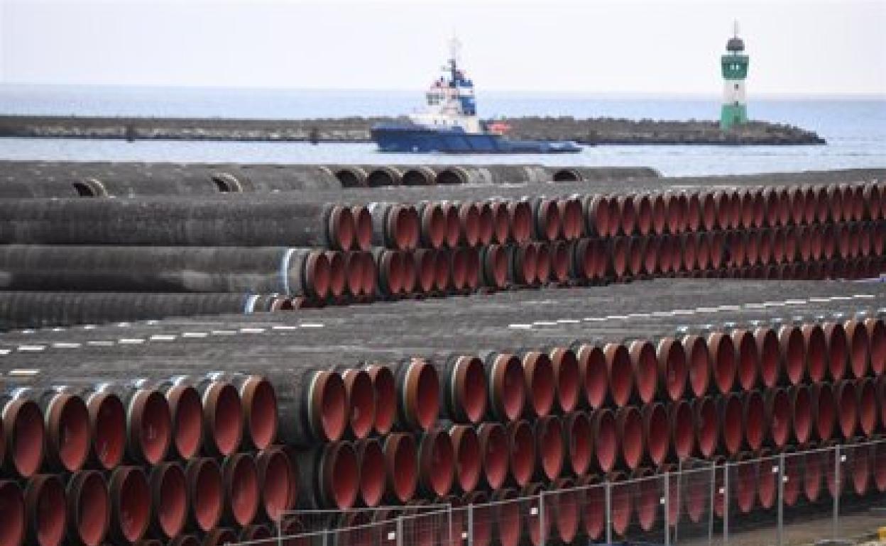 Material para la construcción del gasoducto Nord Stream 2 entre Rusia y Alemania.