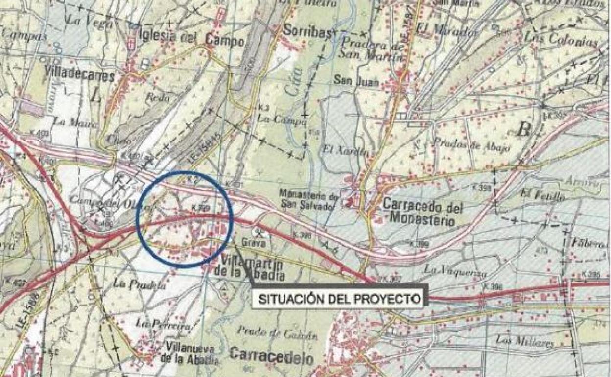 Ubicación exacta de la glorieta en la N-VI.