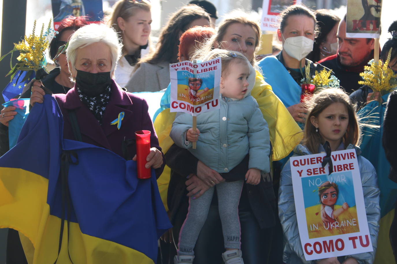 Centenares de personas se suman a esta marcha en la que se denuncia a situación que se vive en este país por culpa de Rusia.