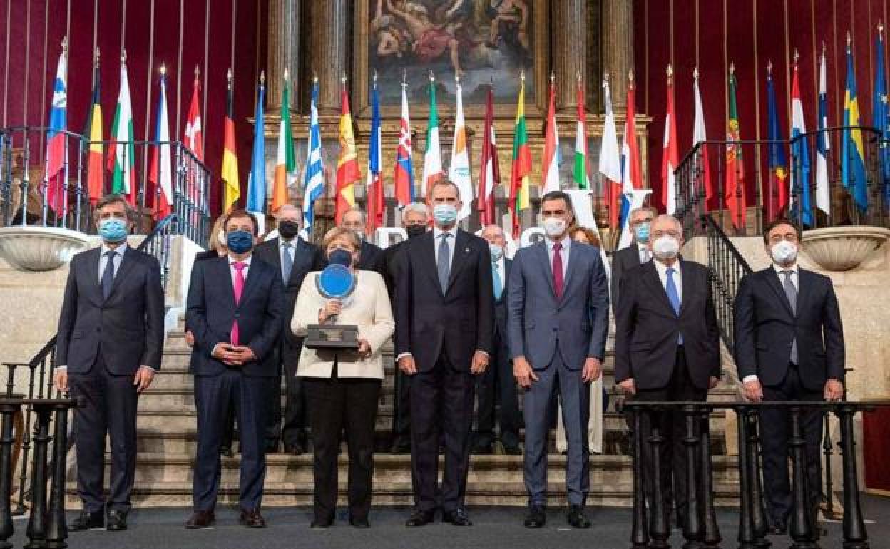 Acto de entrega del Premio Carlos V celebrado el 14 de octubre de 2021 en el monasterio de Yuste. 