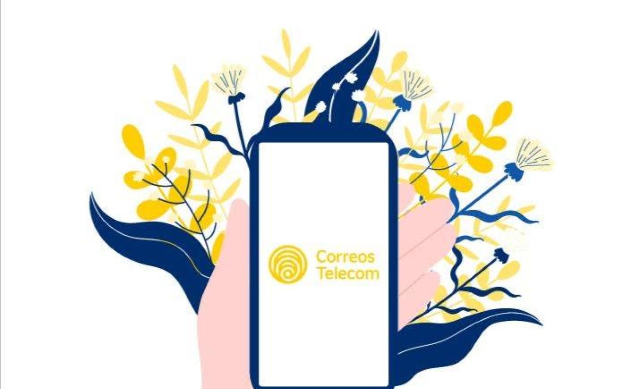 Cartel anunciador de Correos Telecom. 