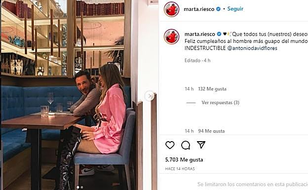 Marta Riesco y Antonio David Flores, reconciliados oficialmente