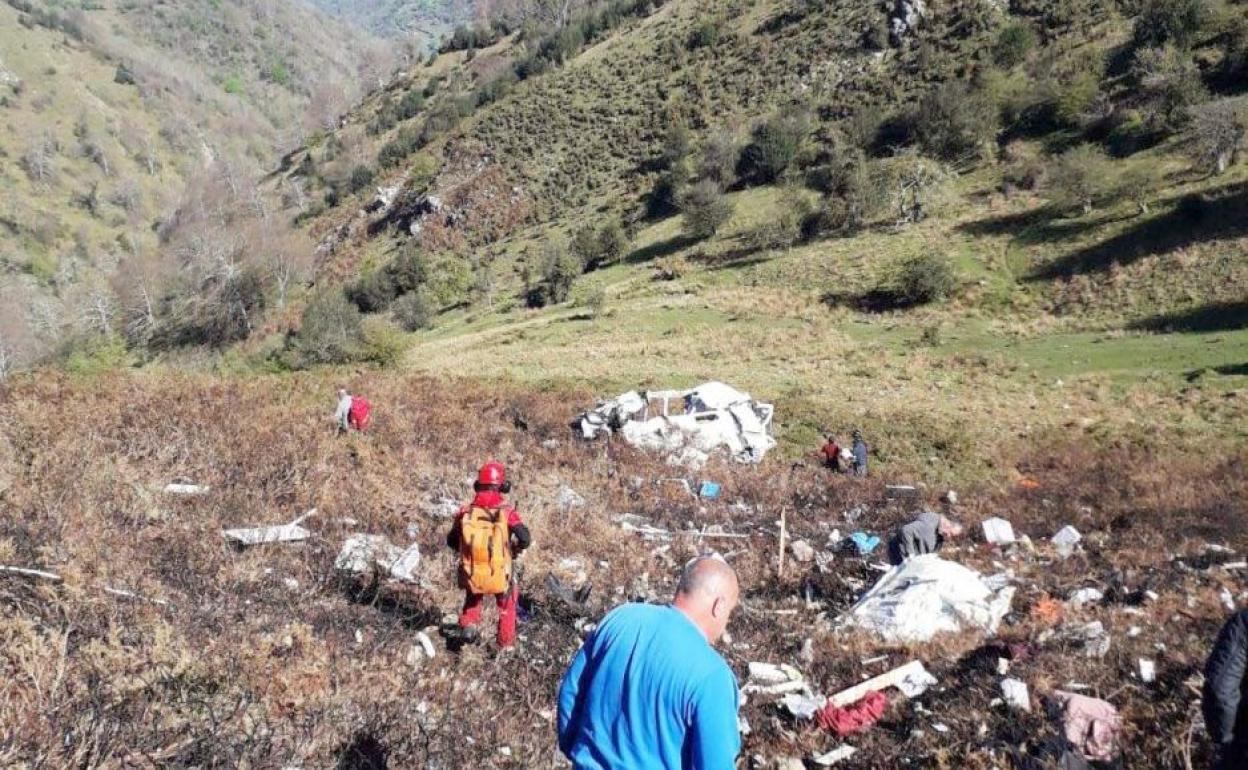 Imagen de la zona en la que se localizaron los restos de la autocaravana. 