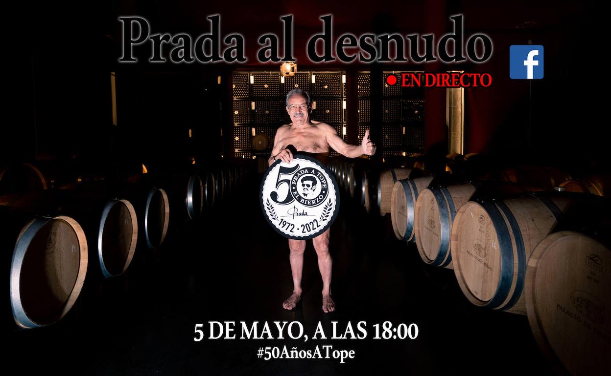 Imagen promocional de la campaña de Prada a Tope con José Luis Prada posando desnudo.