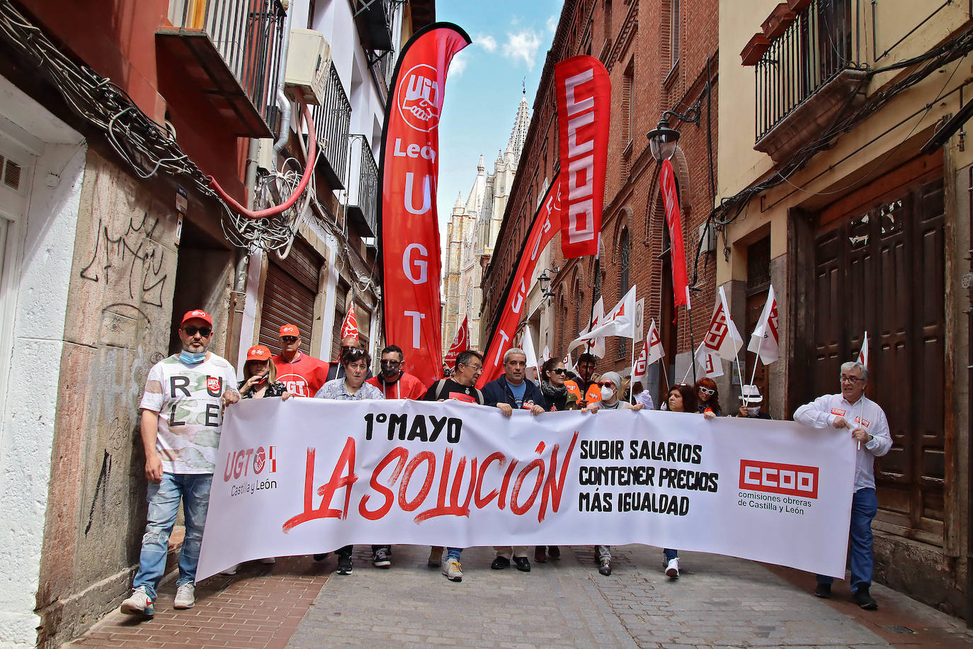 Manifestación en León con motivo del Día Internacional del Trabajo