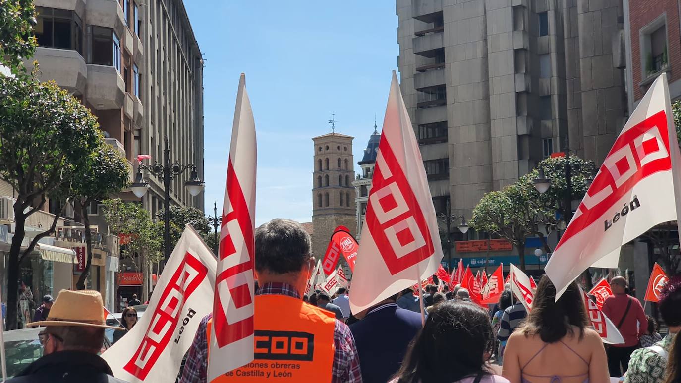 Manifestación en León con motivo del Día Internacional del Trabajo