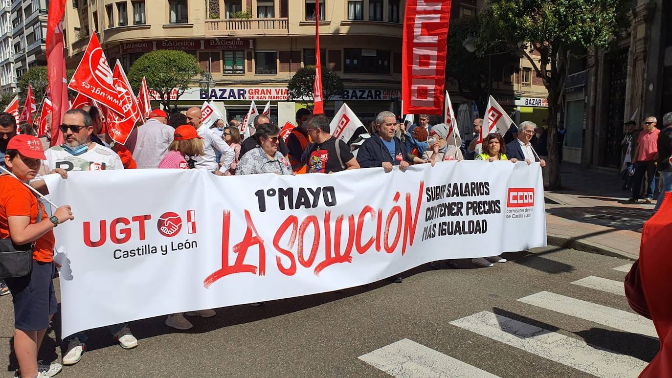 Manifestación en León con motivo del Día Internacional del Trabajo