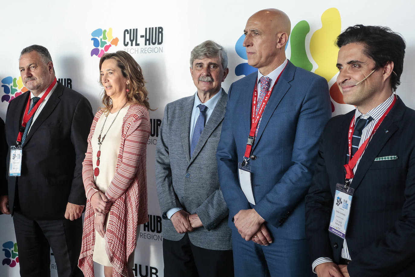 nauguración de la segunda jornada del HUB Internacional de Innovación y Emprendimiento Tecnológico de Castilla y León. En la imagen, el alcalde, José Antonio Diez; el presidente de la Diputación, Eduardo Morán y el presidente del Círculo Empresarial Leonés, Julio César Álvarez.
