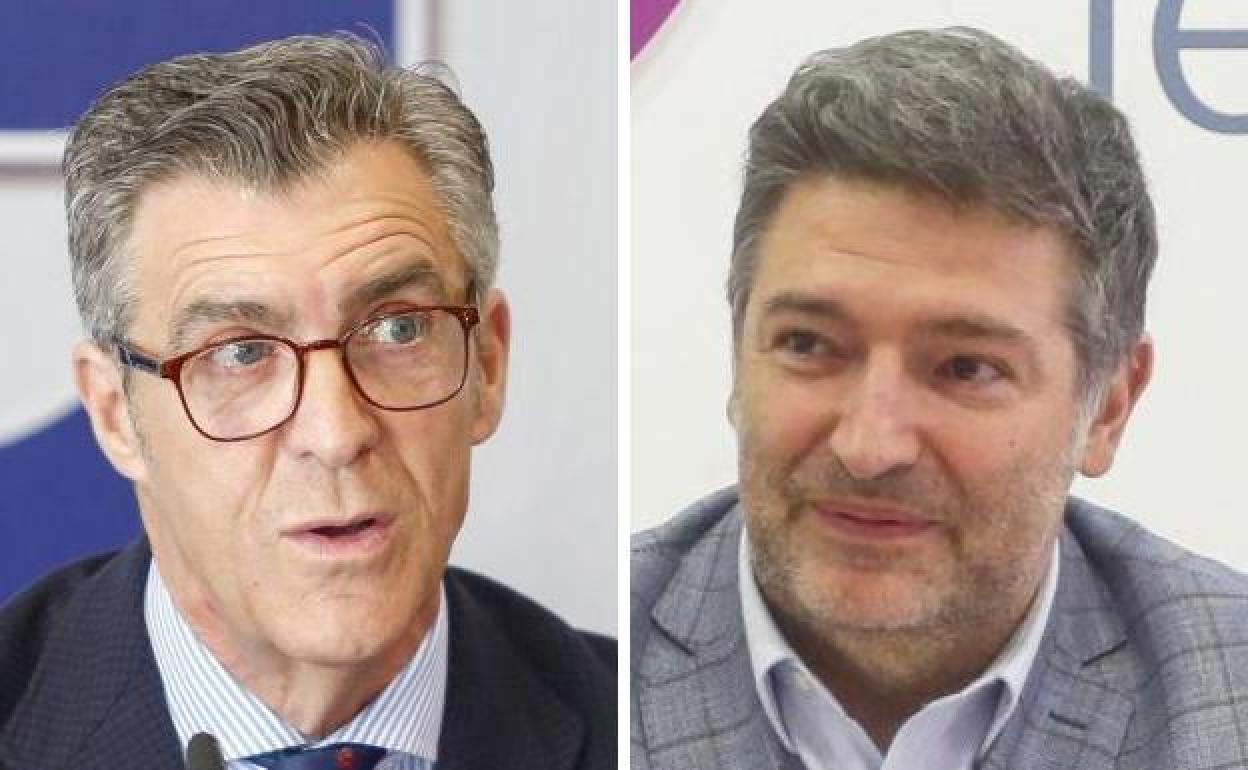 El presidente de la Fele, Javier Cepedano y su homólogo en el Círculo Empresarial Leonés, Julio César Álvarez.