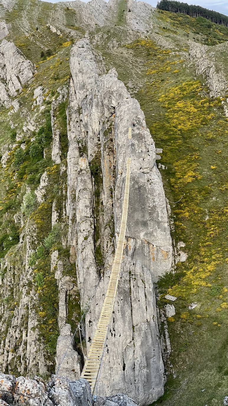 Sabero presume de tener el puente tibetano más largo de España. Todo está preparado para que 'vía ferrata' impulsada en la zona de 'La Herrera', entre Sahelices y Olleros de Sabero, pueda abrirse en apenas un mes. Parte de su trayecto se podrá recorrer por el interior de una cueva y contará con tres 'puentes de mono'. 