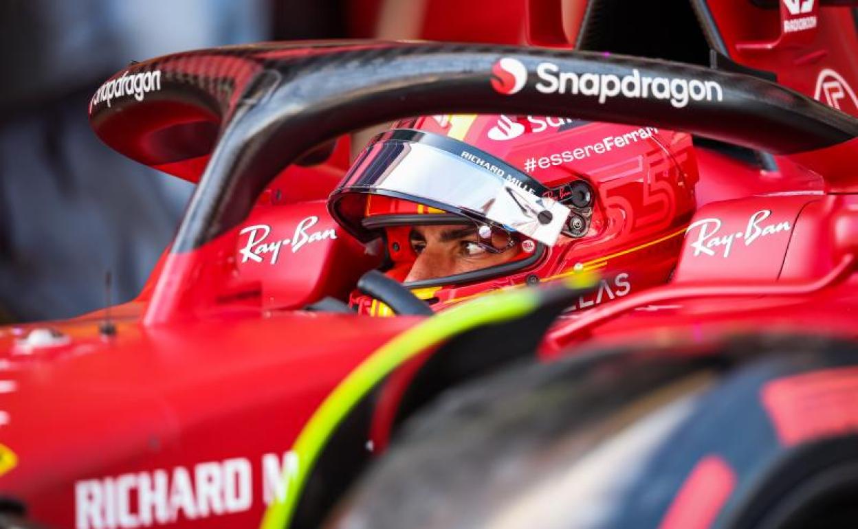 Carlos Sainz, durante la clasificación del GP de España.