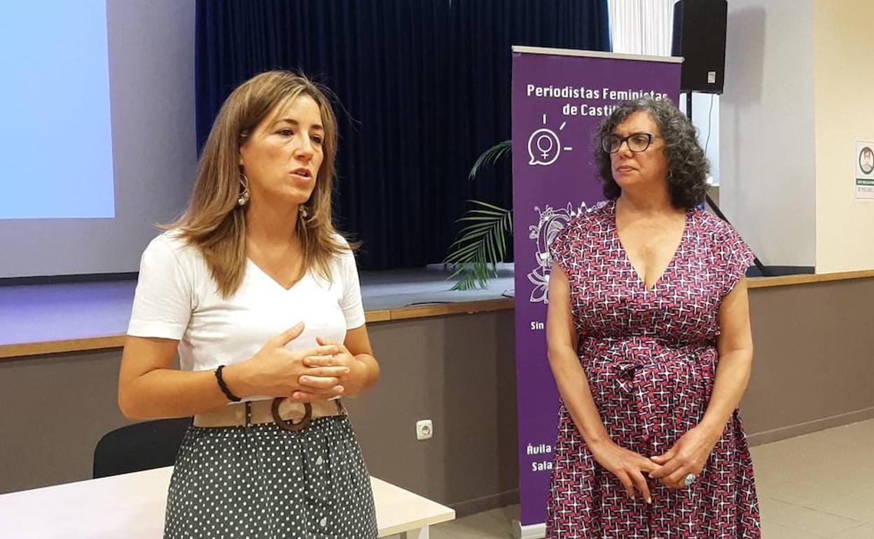 La concejala de Igualdad del Ayuntamiento de Segovia, Ana Peñalosa, y la presidenta, Ana Gaitero.