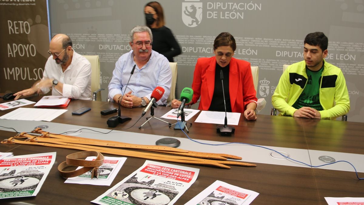 Presentación de la expedición leonesa que participa en el 103 Festival Cantonal de Lucha Suiza