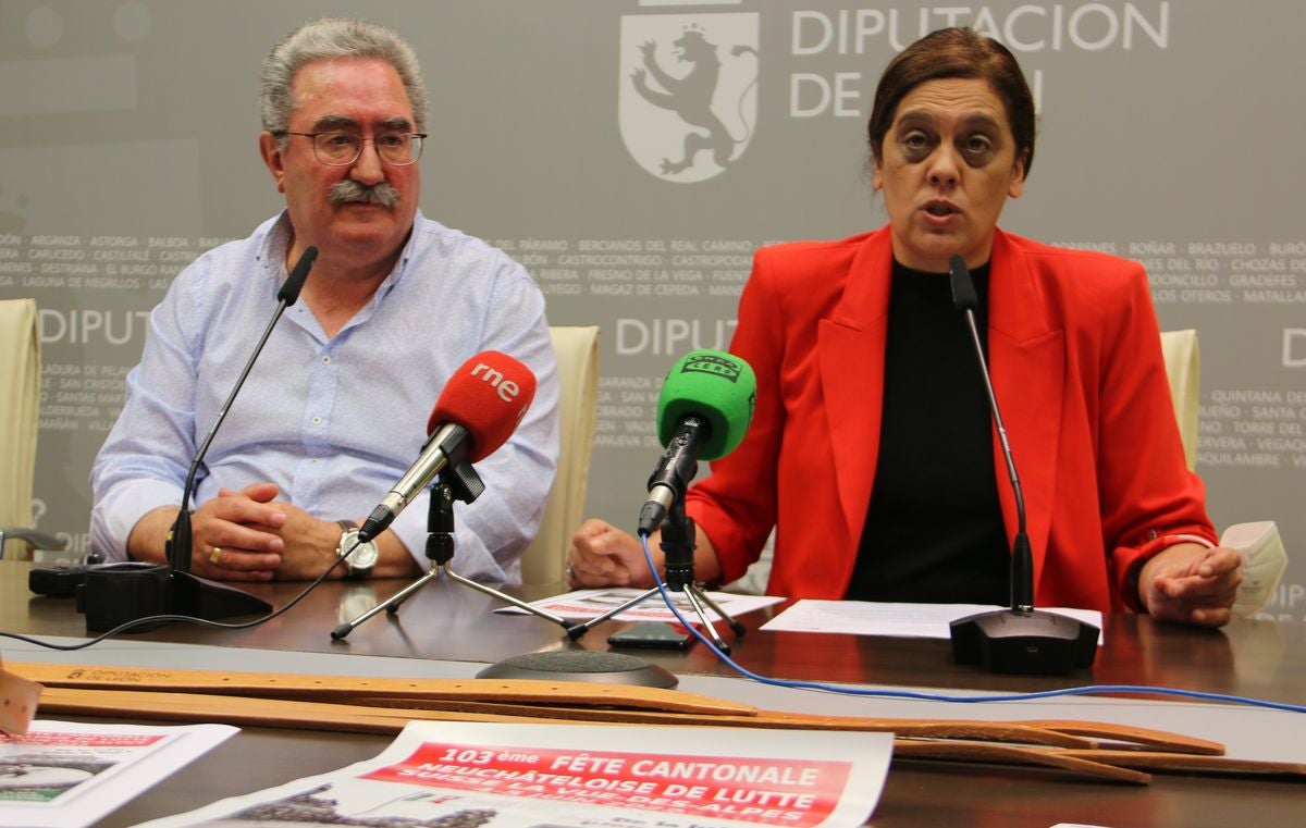 Presentación de la expedición leonesa que participa en el 103 Festival Cantonal de Lucha Suiza