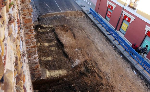 Las obras en el entorno de la muralla de León, en su lienzo norte,