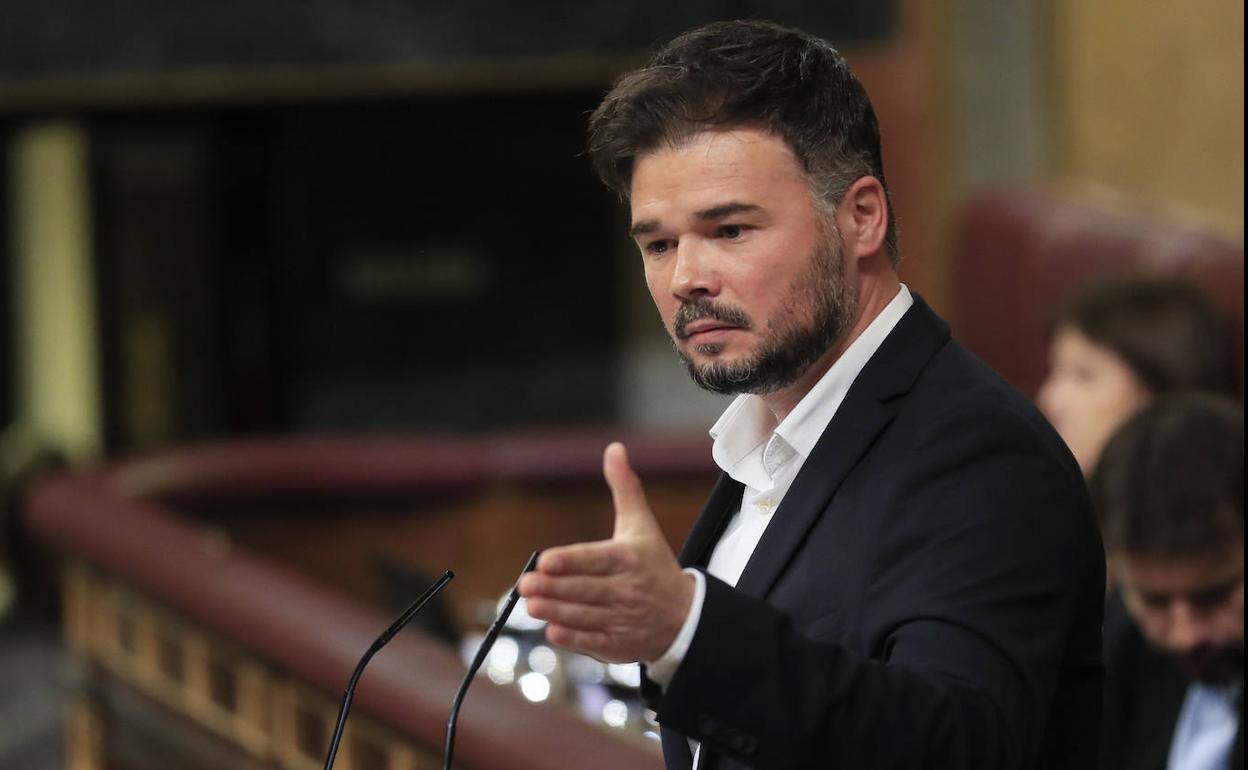 Gabriel Rufián, líder de ERC en el Congreso, en un debate parlamentario.