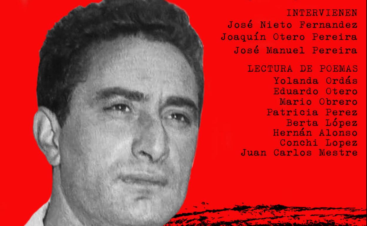 Cartel del homenaje al poeta Gilberto Núñez Ursinos.