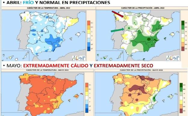Imagen de los mapas de temperaturas correspondientes a la primavera.