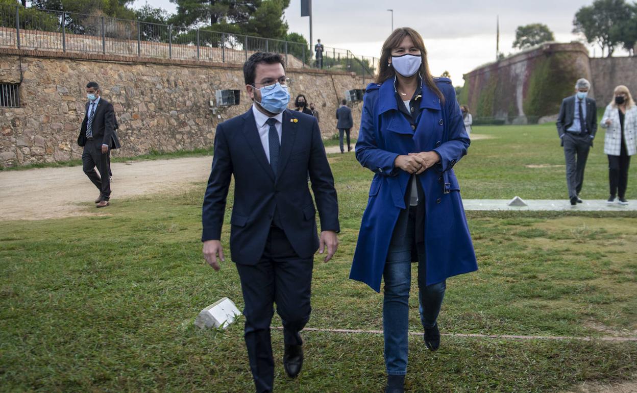 Pere Aragonès (ERC) y Laura Borràs (Junts)