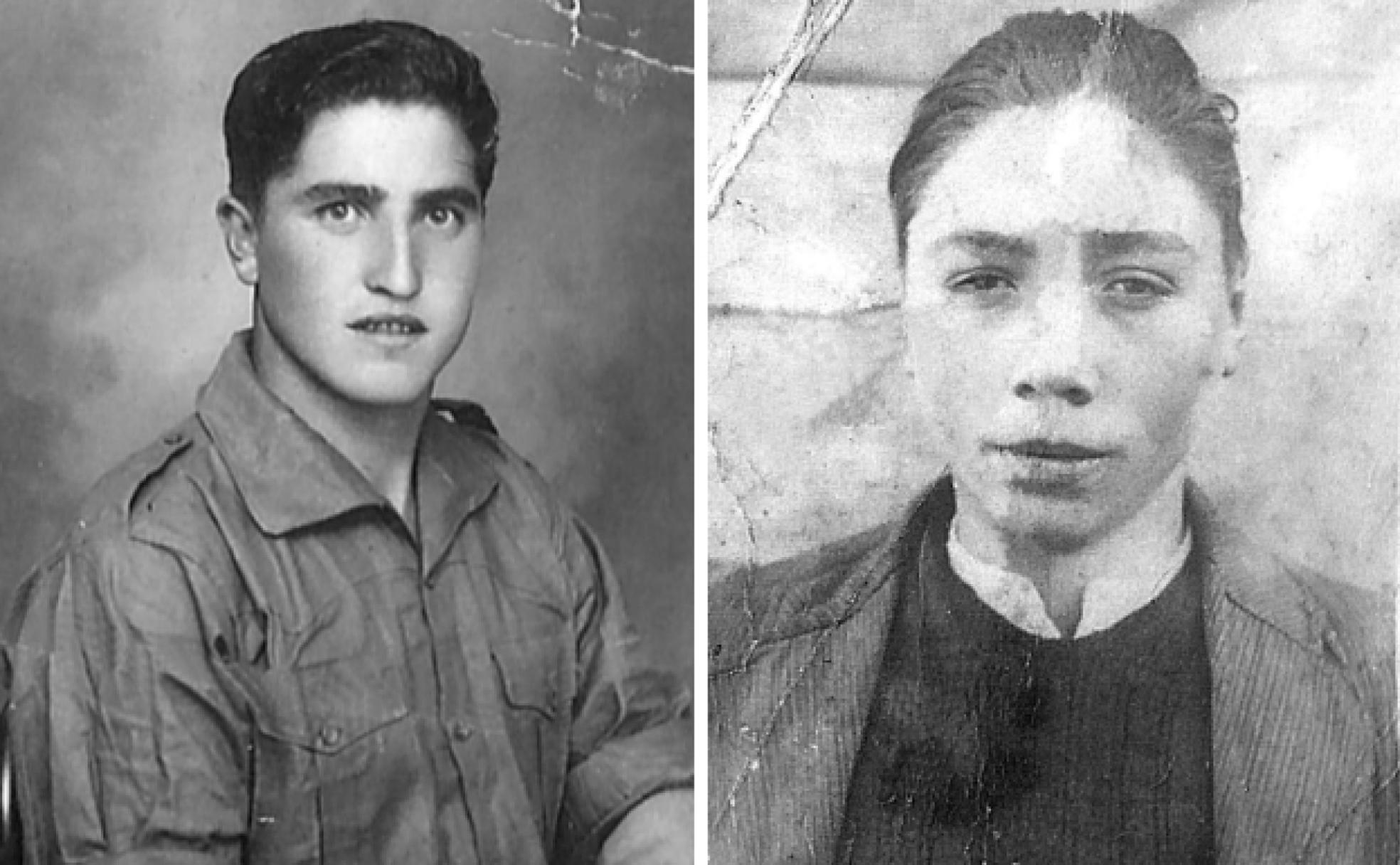Mariano y Laurentino Liébana, los dos hijos de Manuela Liébana, propietaria de la vivienda en la que se escondían los guerrilleros en Corporales, y que fueron represaliados días después del enfrentamiento entre estos 'maquis' y la policía franquista.