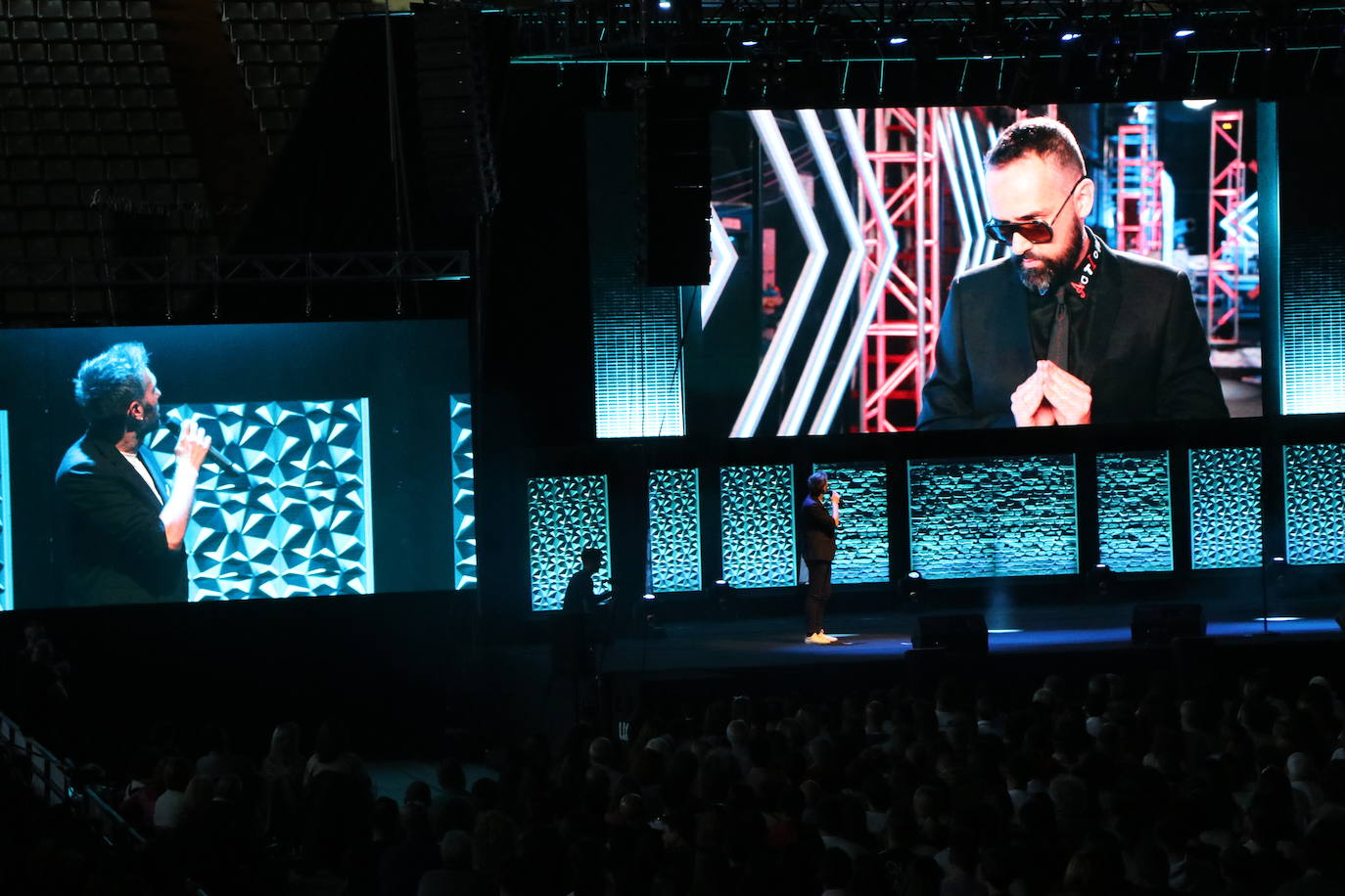 Dani Martínez en su espectáculo 'Ya lo digo yo' en el Palacio de los Deportes de León. 