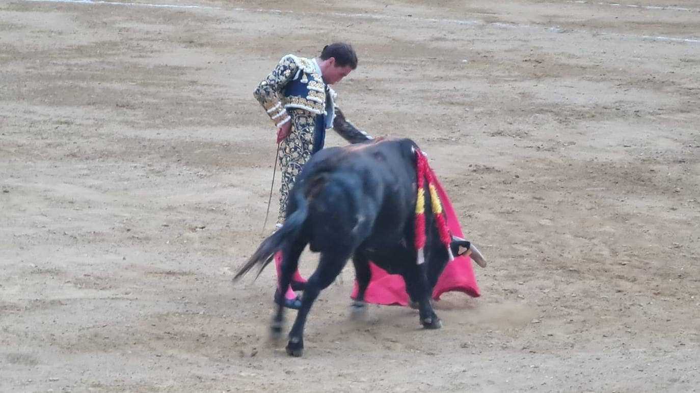 Algunos momentos de la corrida de toros de la tarde del sábado en León. 