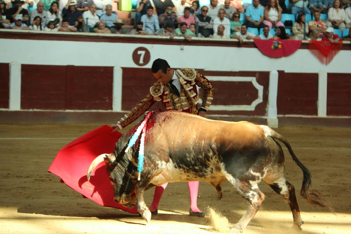 Manzanares durante un lance de la corrida