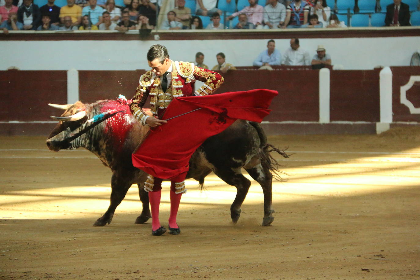 Manzanares durante un lance de la corrida