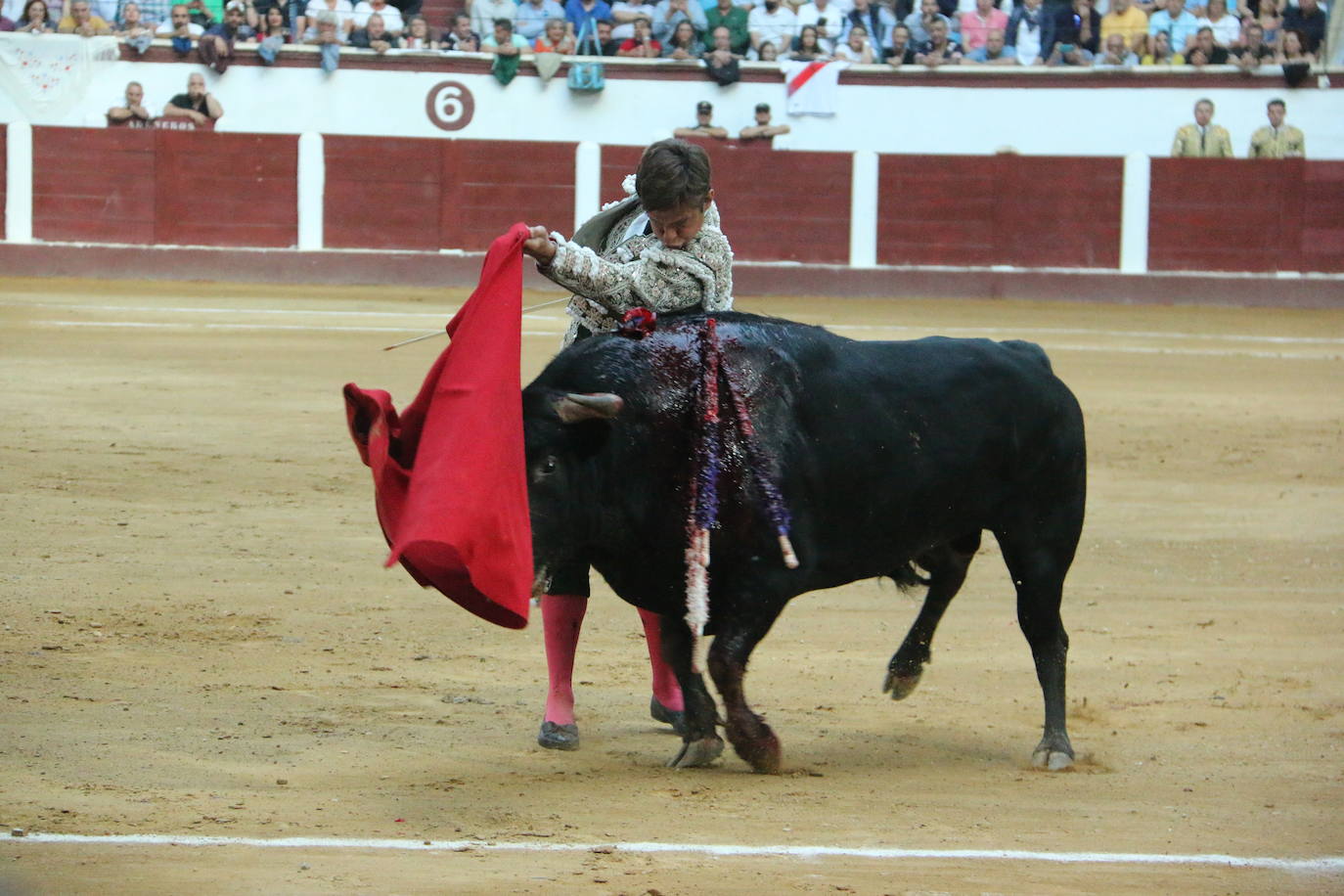 Manzanares durante un lance de la corrida