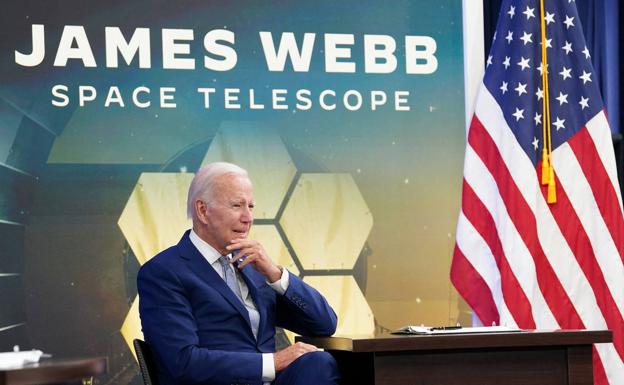 El presidente Biden en la Casa Blanca, durante la presentación de las primeras imágenes del James Webb.