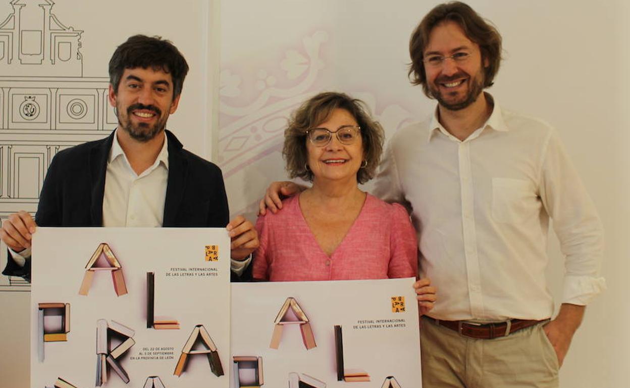 Pablo López Presa, Evelia Fernández y Rafael Saravia, de izquierda a derecha, en la presentación del 'Festival Palabra'.