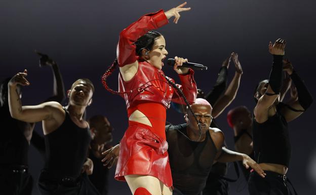 Rosalía, ayer durante el primer concierto en Madrid.