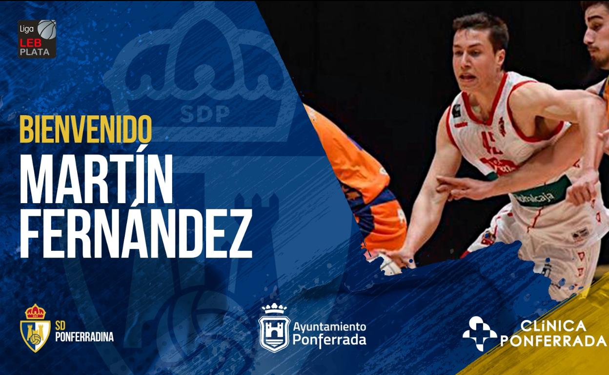 El joven jugador de Vilagarcía de Arousa, Martín Fernández, llega a Ponferrada para sumarse al conjunto berciano. 