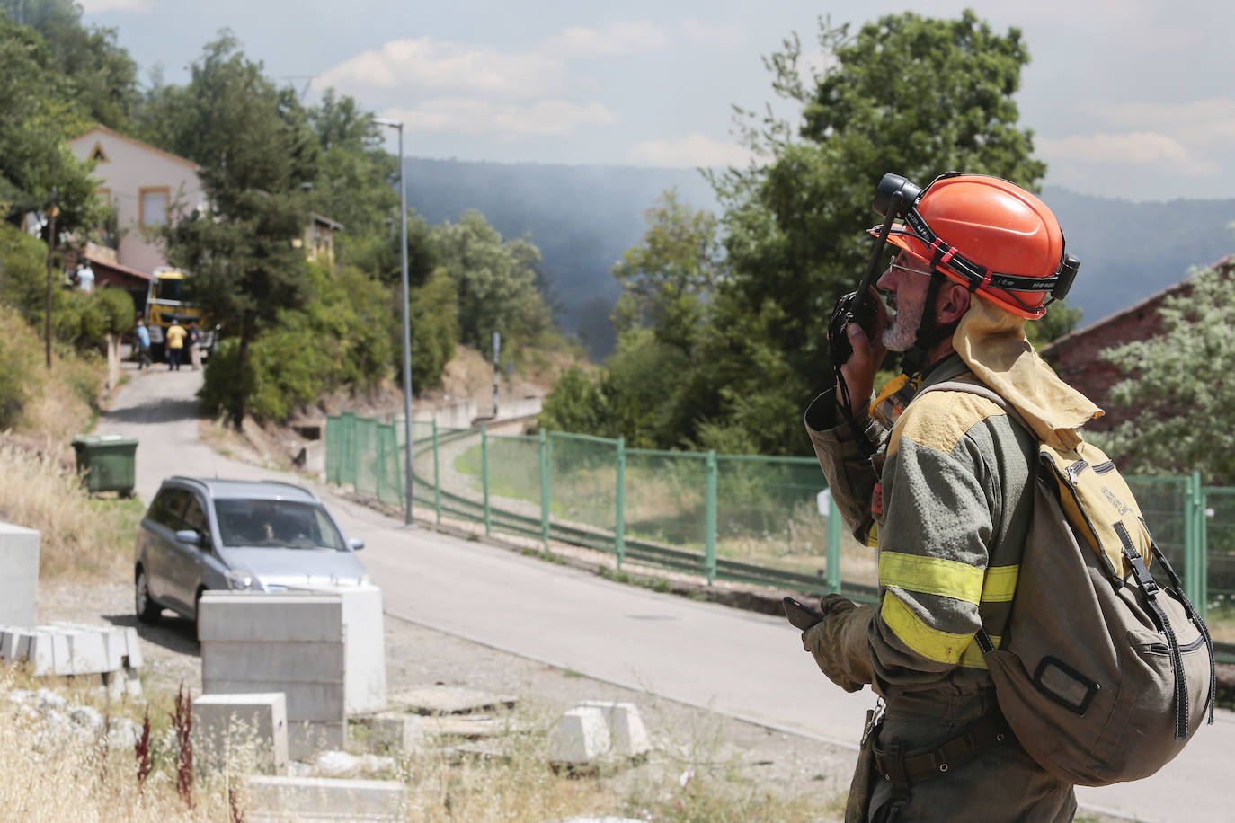 Incendio en el barrio de la Estación de Matallana de Torío