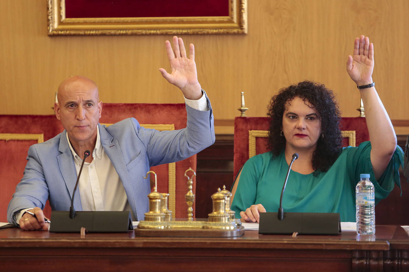 Imagen del pleno ordinadio del mes de julio en el Ayuntamiento de León. 