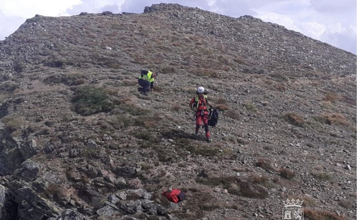 Zona donde se produjo el rescate de la persona enriscada.