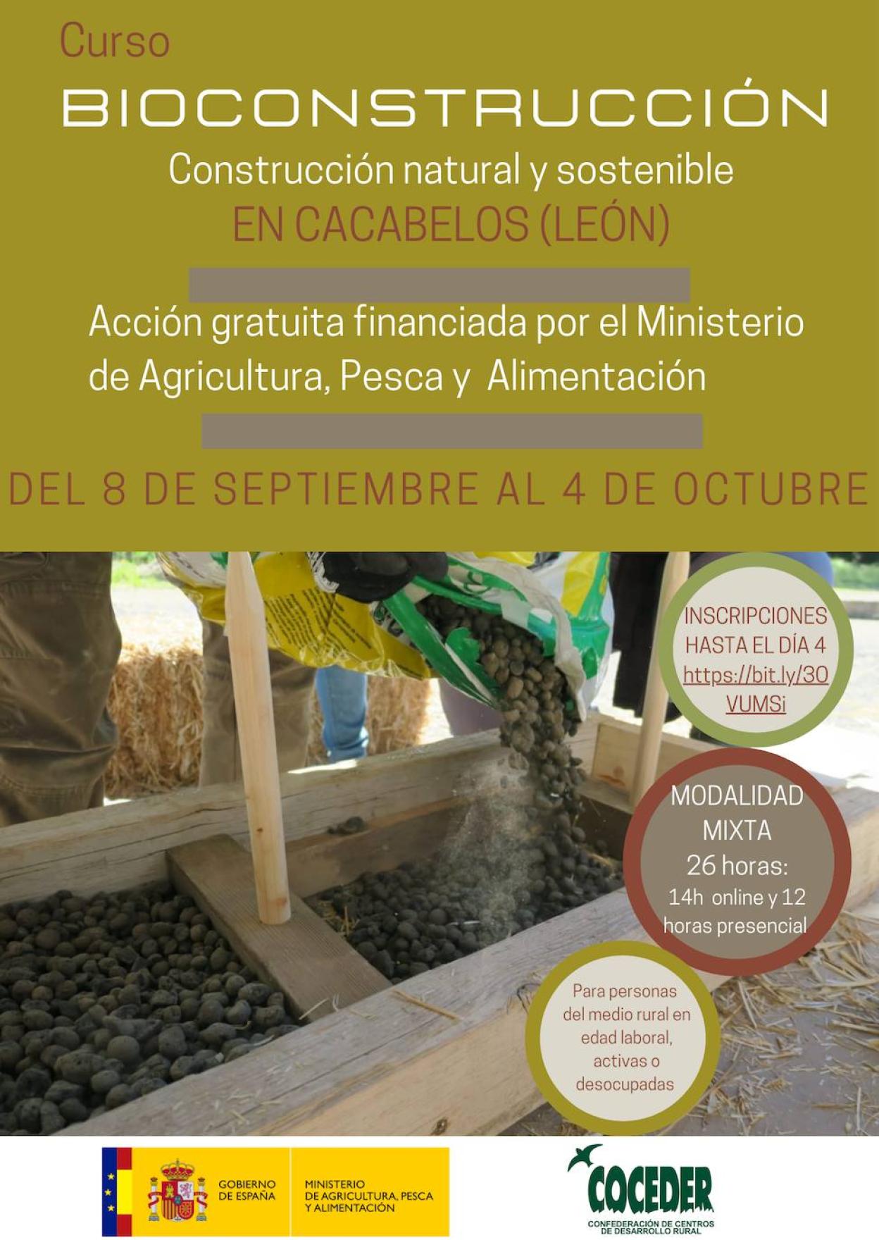 Coceder oferta un curso de bioconstrucción en Cacabelos en septiembre