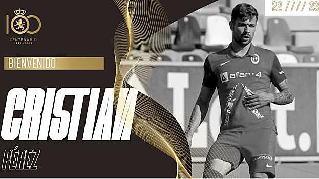 Cristian, nueva incorporación de la Cultural y Deportiva Leonesa en una imagen oficial del club.