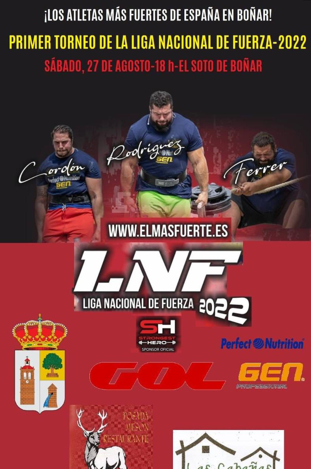 Cartel promocional del Primer Torneo de la Liga Nacional de Fuerza.