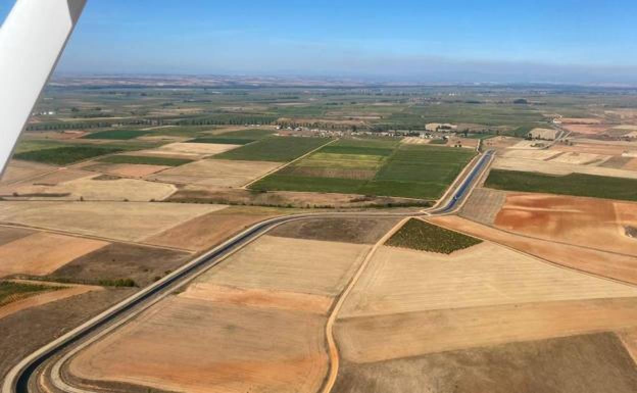 Imagen aérea de las tierras que forman parte de la concentración parcelaria de Los Oteros.