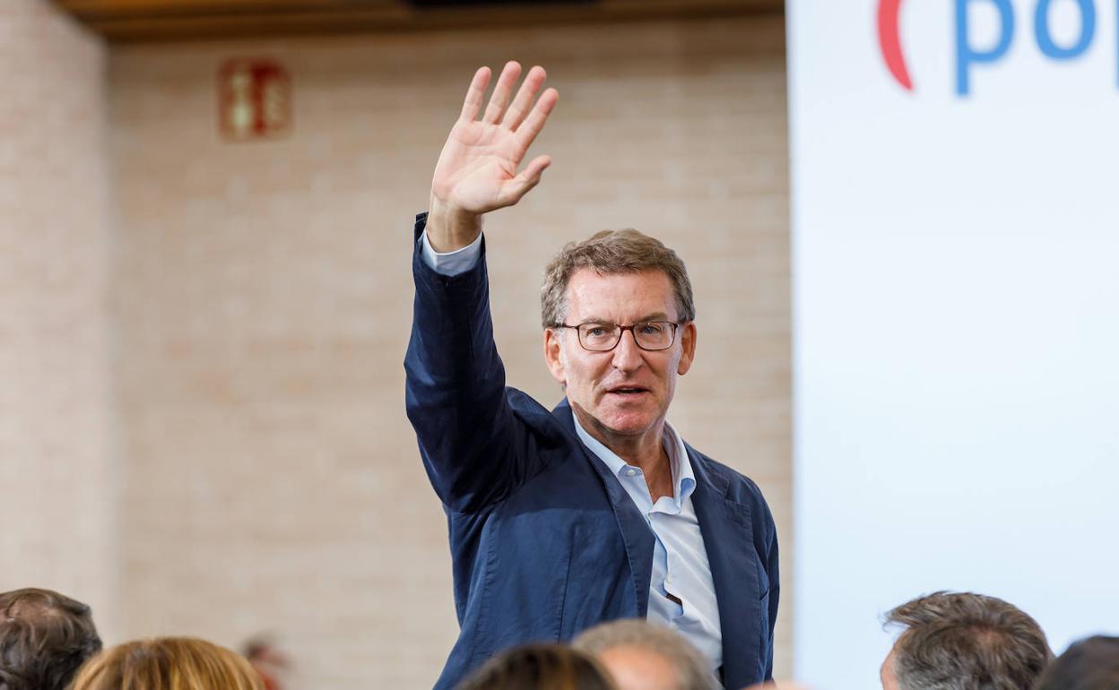 Feijóo durante la Junta Directiva Regional celebrada este martes en Segovia.