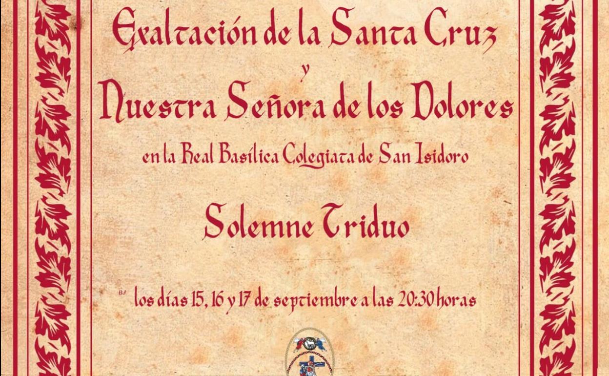 Cartel de los actos que celebrará la penitencial sacramental.