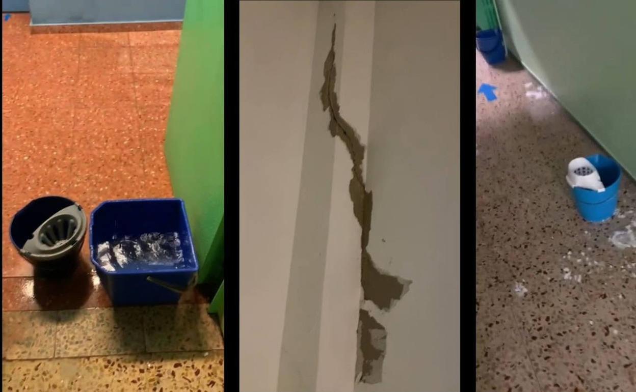 Ciudadanos denuncia el problema con las goteras en el Colegio San Claudio.