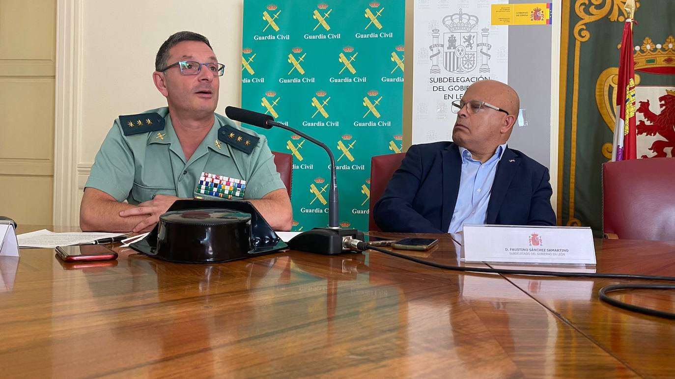 La delegada del Gobierno en Castilla y León, Virginia Barcones, presenta el programa de actividades para la semana institucional de la Guardia Civil 2022. También asisten el alcalde de León, José Antonio Diez; el presidente de la Diputación de León, Eduardo Morán; el subdelegado del Gobierno, Faustino Sánchez; la delegada territorial de la Junta de Castilla y León, Ester Muñoz, y el coronel jefe interino de la Comandancia de la Guardia Civil en León, Julio Gutiérrez. 