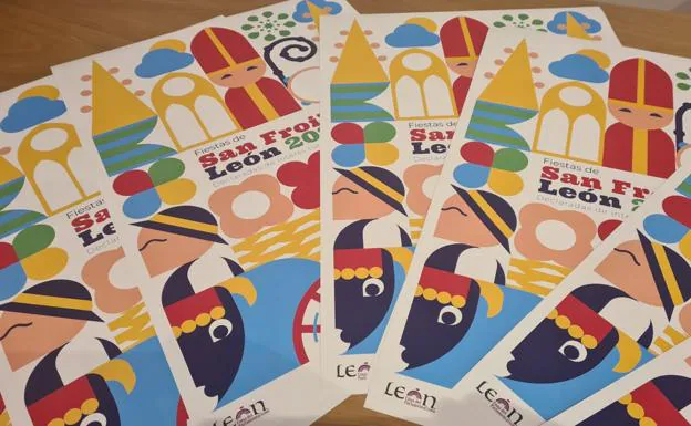 Carteles que ilustran las fiestas de San Froilán 2022 en León.